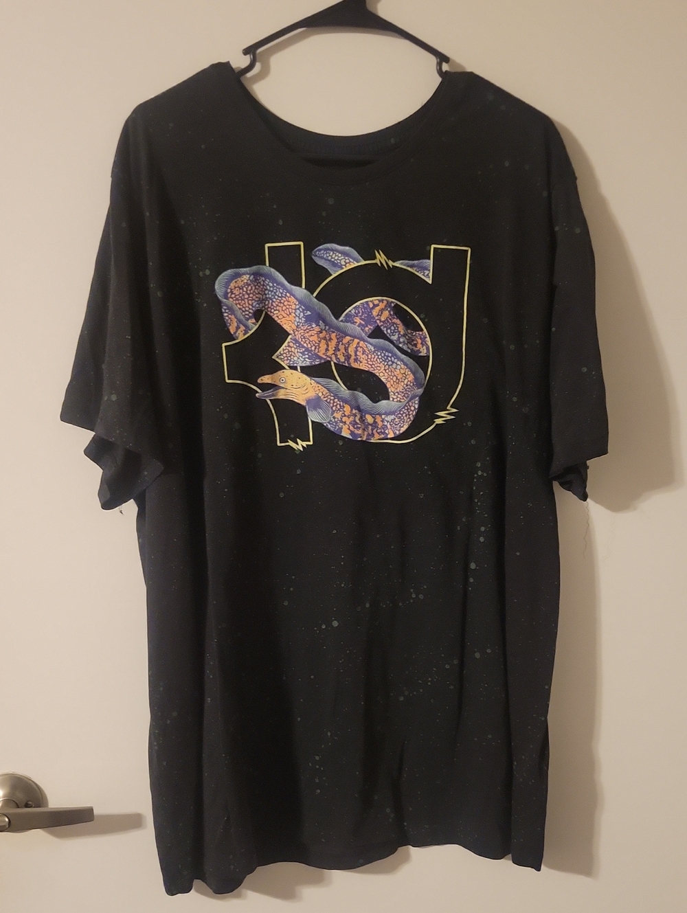 Nike Black Tee with Purple and Yellow Snake Design